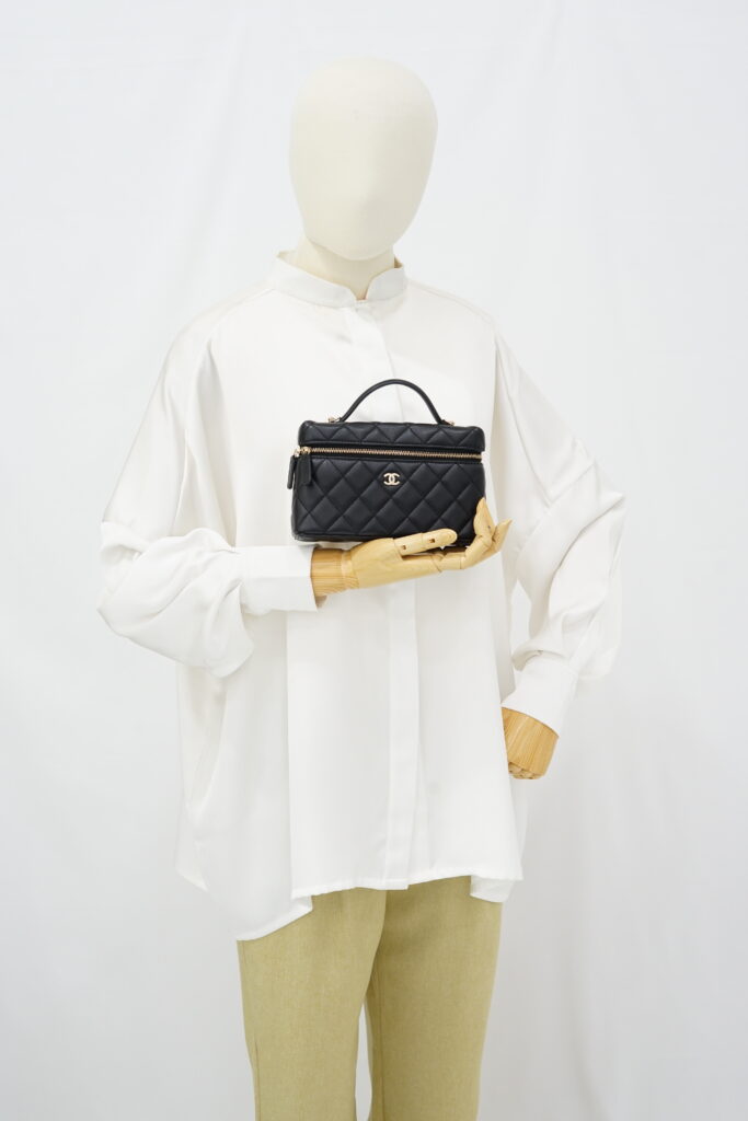 Chanel Vanity Top Handle Lambskin Black GHW