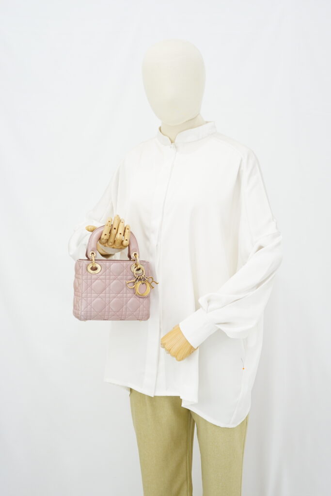 Dior Lady Dior Mini Lambskin Light Pink GHW