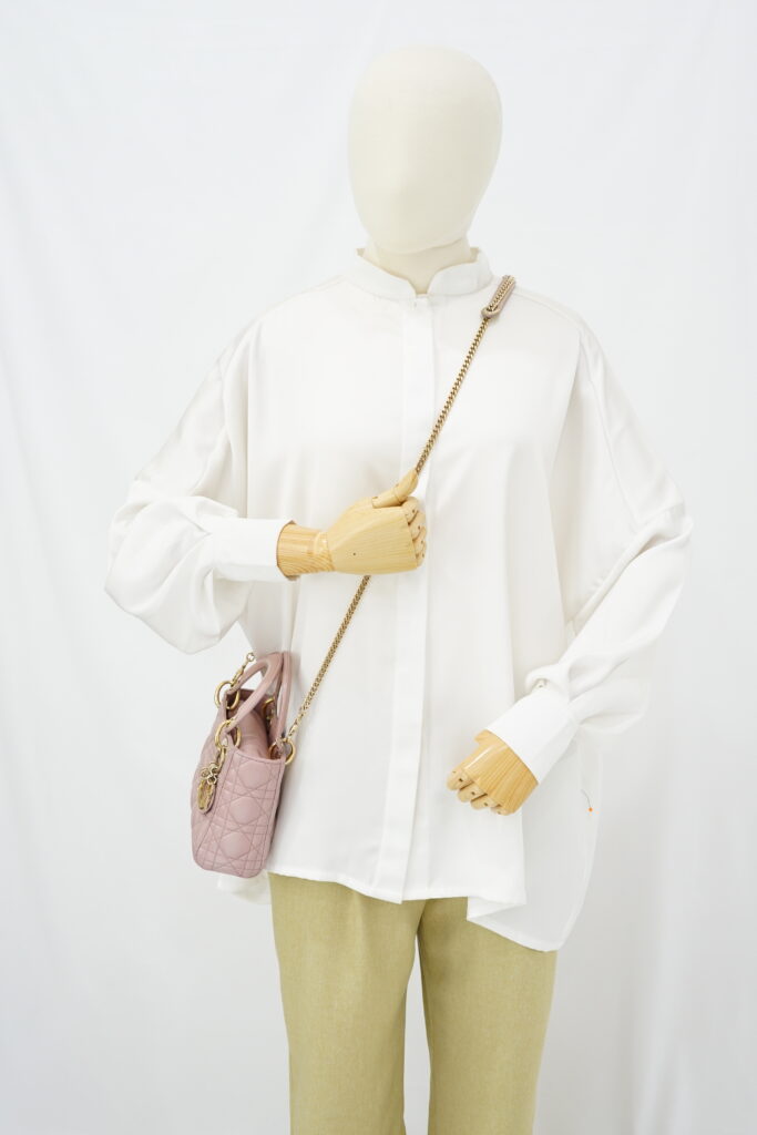 Dior Lady Dior Mini Lambskin Light Pink GHW