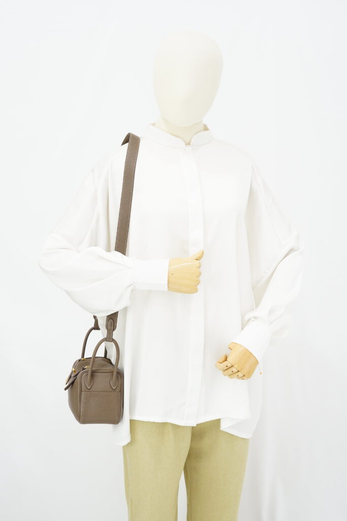 Hermes Mini Lindy Clemence Etoupe GHW