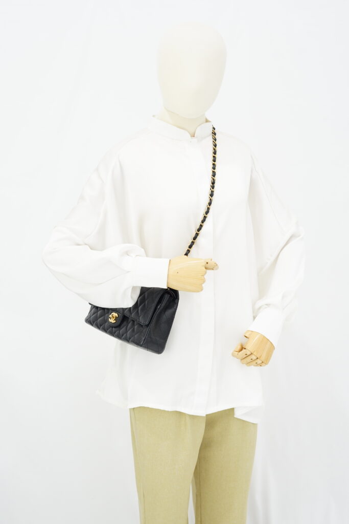 Chanel Medium Classic D Flap Caviar Black GHW