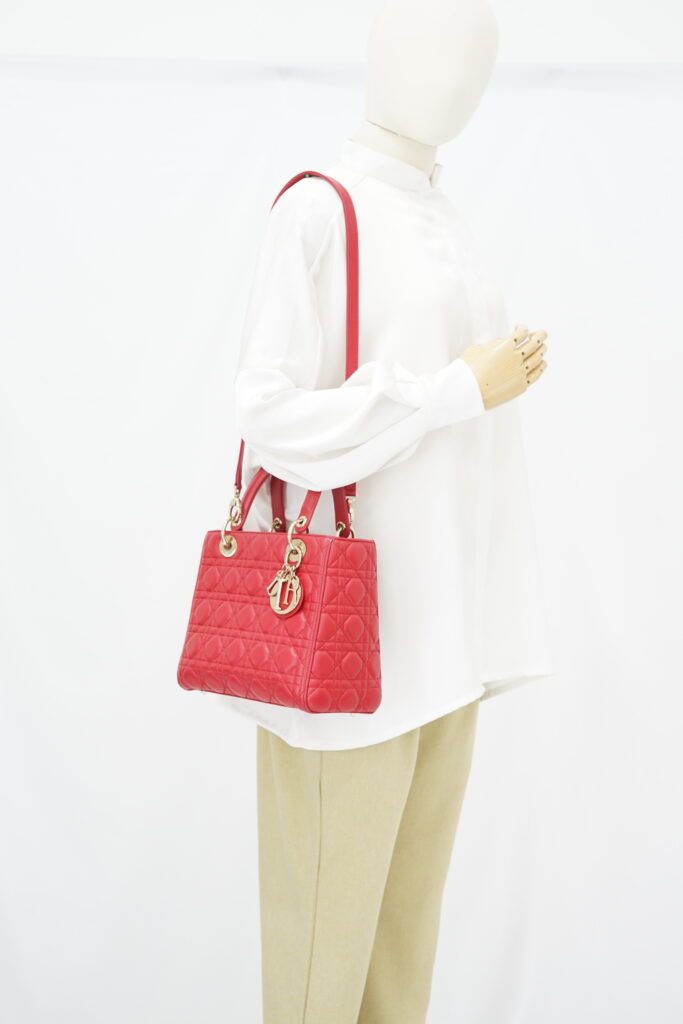 Dior Lady Dior Medium Red GHW