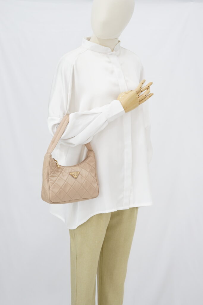Prada Re-Edition Quilted Nylon Nude GHW