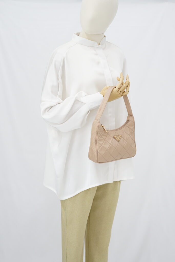 Prada Re-Edition Quilted Nylon Nude GHW