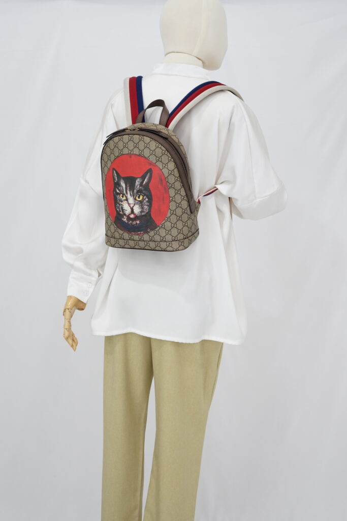 Gucci Bosco Backpack Cat GG Supreme Canvas
