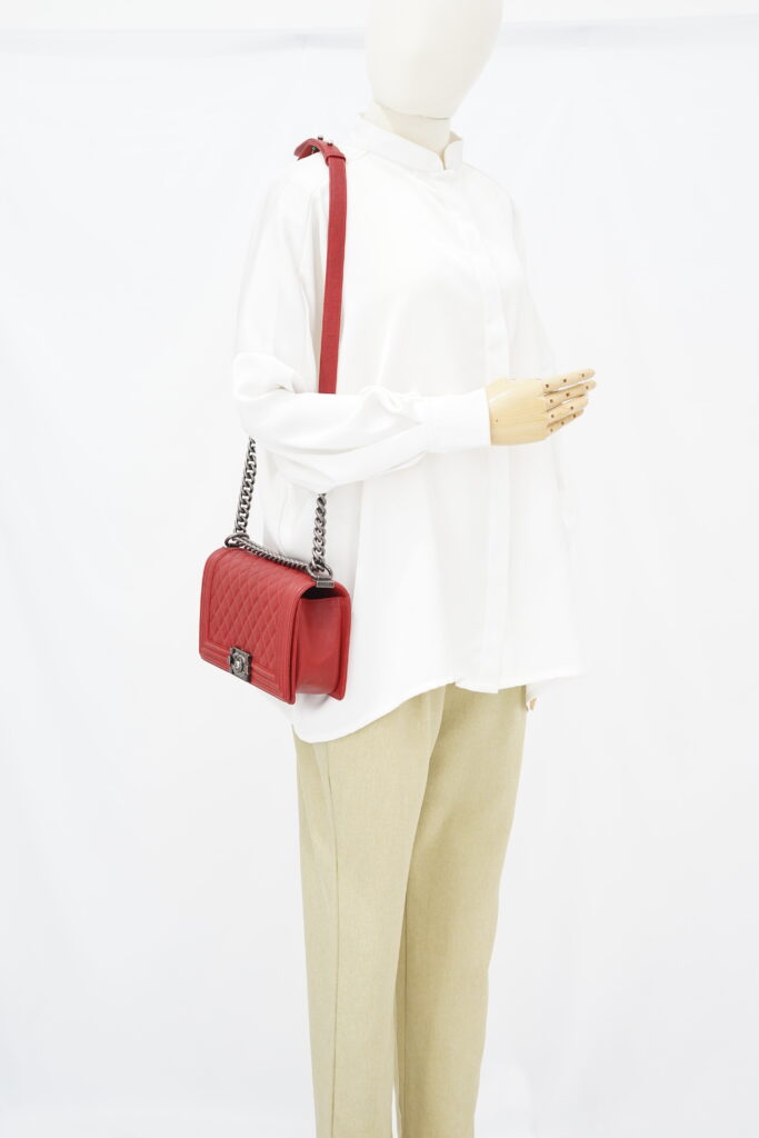 Chanel Boy 25 Caviar Red RHW