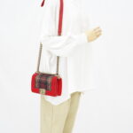 Chanel Boy Small Red Tartan Velvet GHW