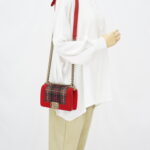 Chanel Boy Small Red Tartan Velvet GHW