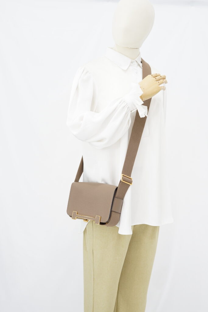 Hermes Geta Chevre Etoupe GHW