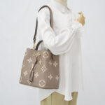 Louis Vuitton Neo Noe MM Monogram Empreinte Giant Tourterelle Creme GHW