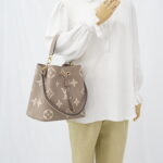 Louis Vuitton Neo Noe MM Monogram Empreinte Giant Tourterelle Creme GHW