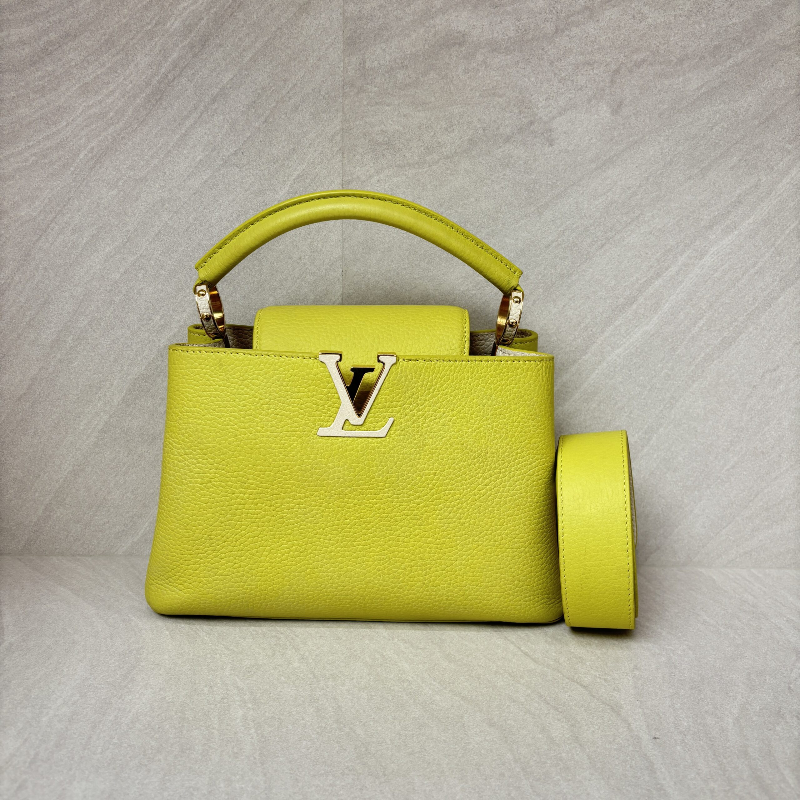 Louis Vuitton Capucines Lime Green GHW