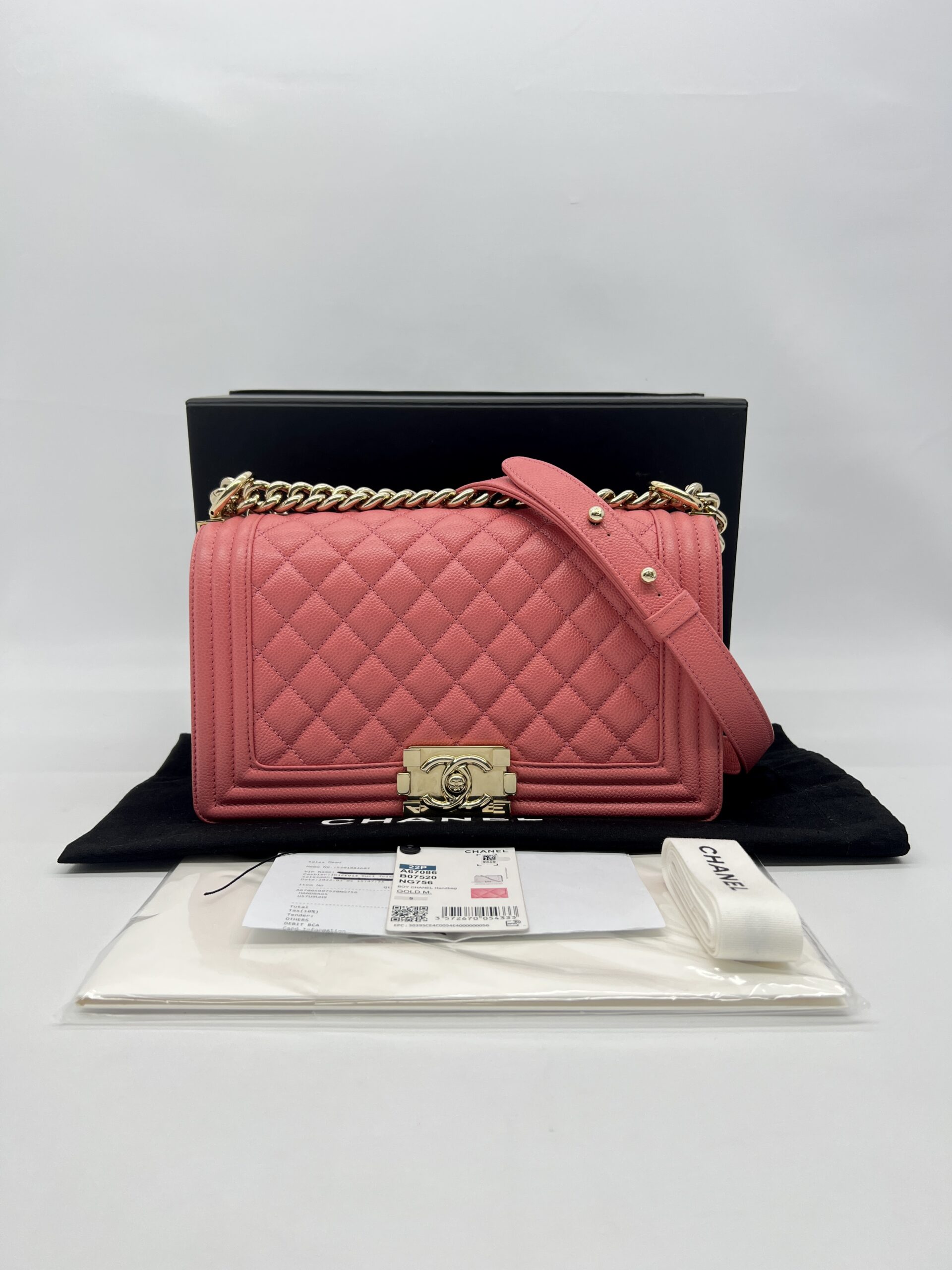 Chanel Boy 25 Caviar Pink GHW