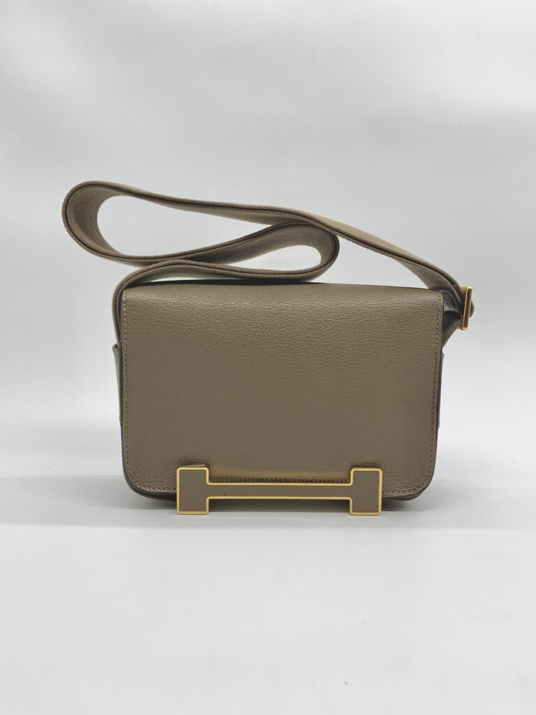 Hermes Geta Chevre Etoupe GHW