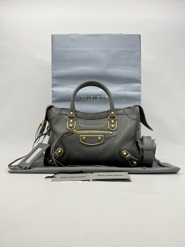 Balenciaga Small City Edge Chevre Grey GHW