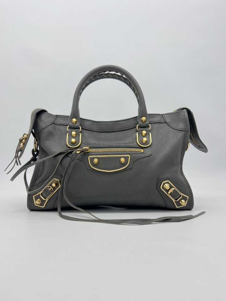 Balenciaga Small City Edge Chevre Grey GHW