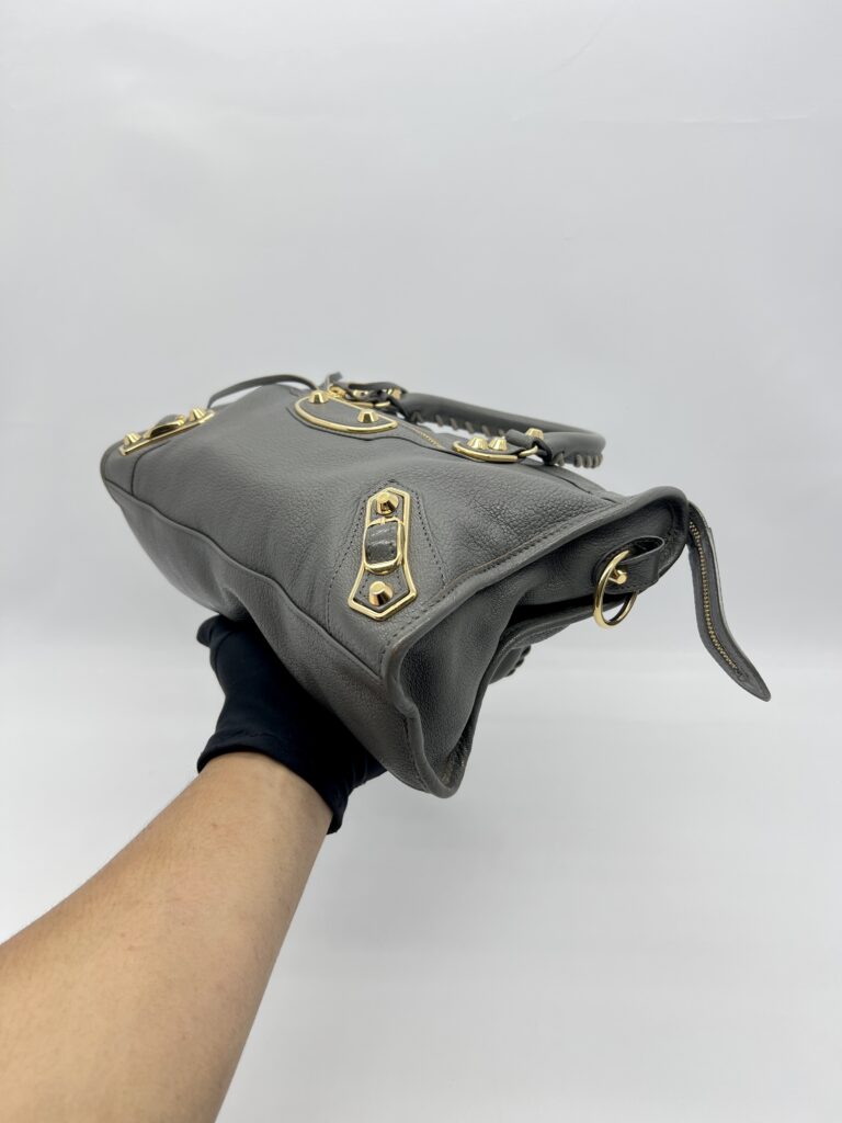 Balenciaga Small City Edge Chevre Grey GHW