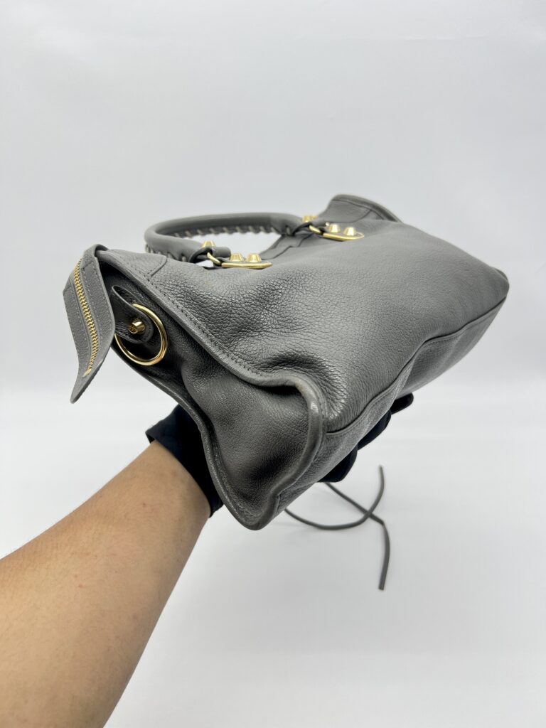 Balenciaga Small City Edge Chevre Grey GHW