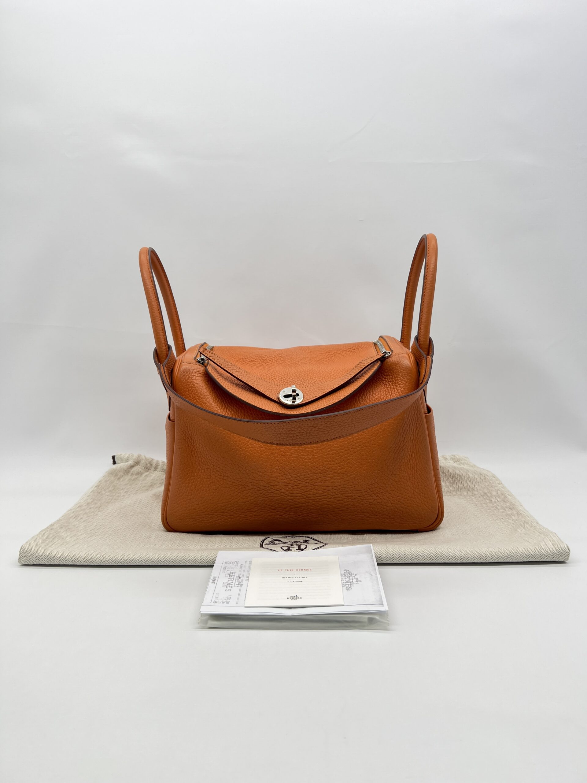 Hermes Lindy 30 Clemence Orange PHW