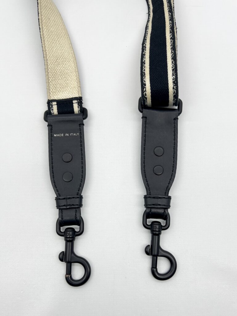 Dior Adjustable Shoulder Strap Ultramatte Black Embroidery