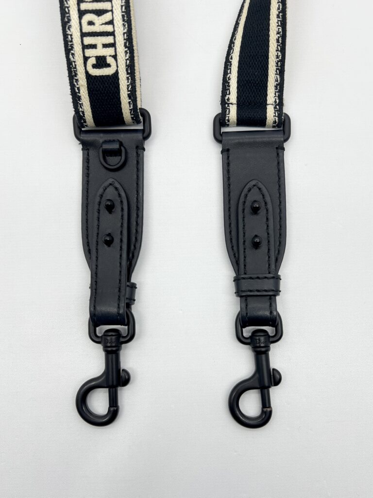 Dior Adjustable Shoulder Strap Ultramatte Black Embroidery