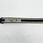 Dior Adjustable Shoulder Strap Ultramatte Black Embroidery