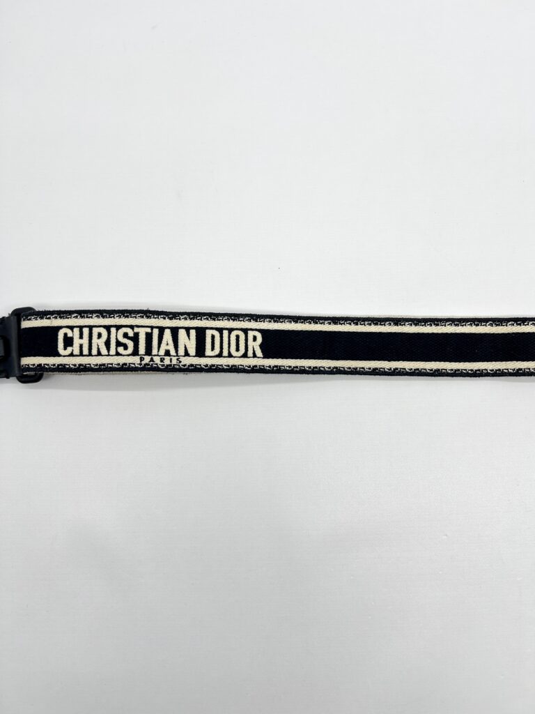 Dior Adjustable Shoulder Strap Ultramatte Black Embroidery