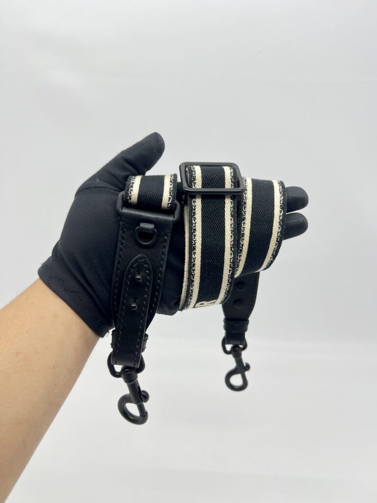 Dior Adjustable Shoulder Strap Ultramatte Black Embroidery