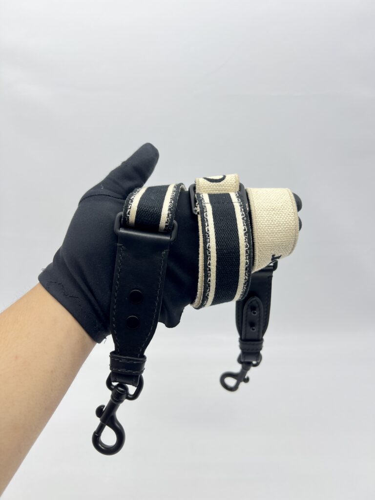 Dior Adjustable Shoulder Strap Ultramatte Black Embroidery