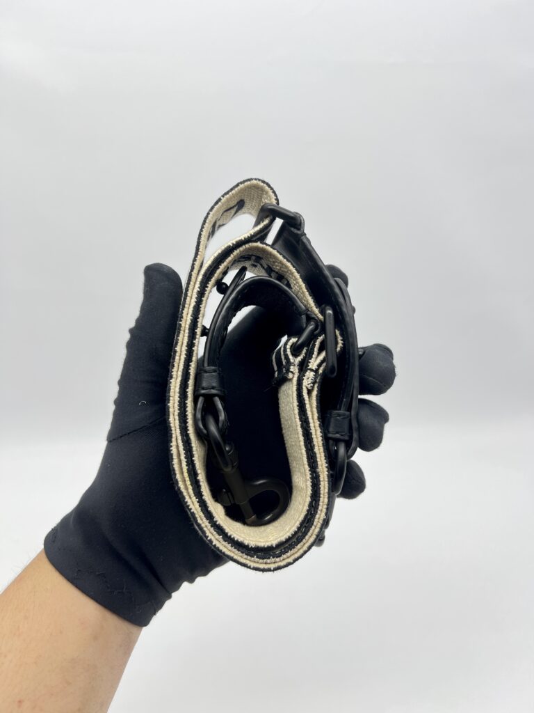 Dior Adjustable Shoulder Strap Ultramatte Black Embroidery