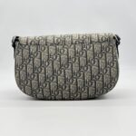 Dior Saddle Messenger Bag Canvas Oblique Grey
