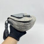 Dior Saddle Messenger Bag Canvas Oblique Grey