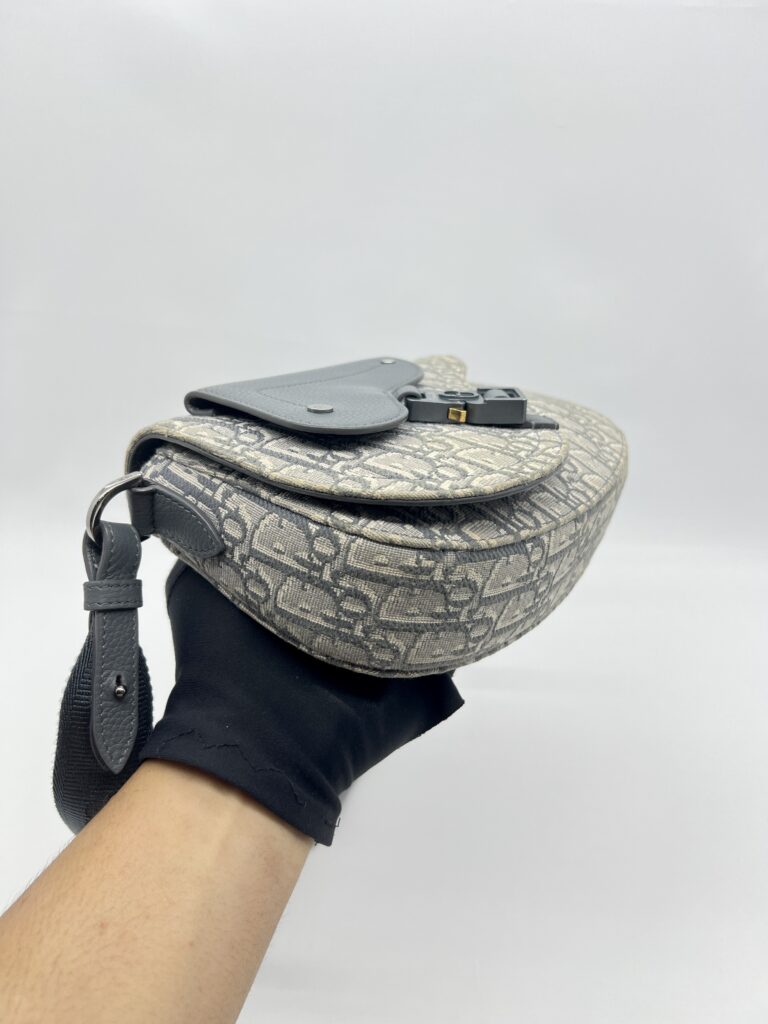 Dior Saddle Messenger Bag Canvas Oblique Grey