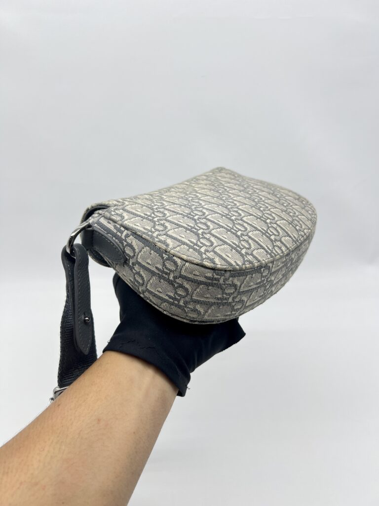 Dior Saddle Messenger Bag Canvas Oblique Grey