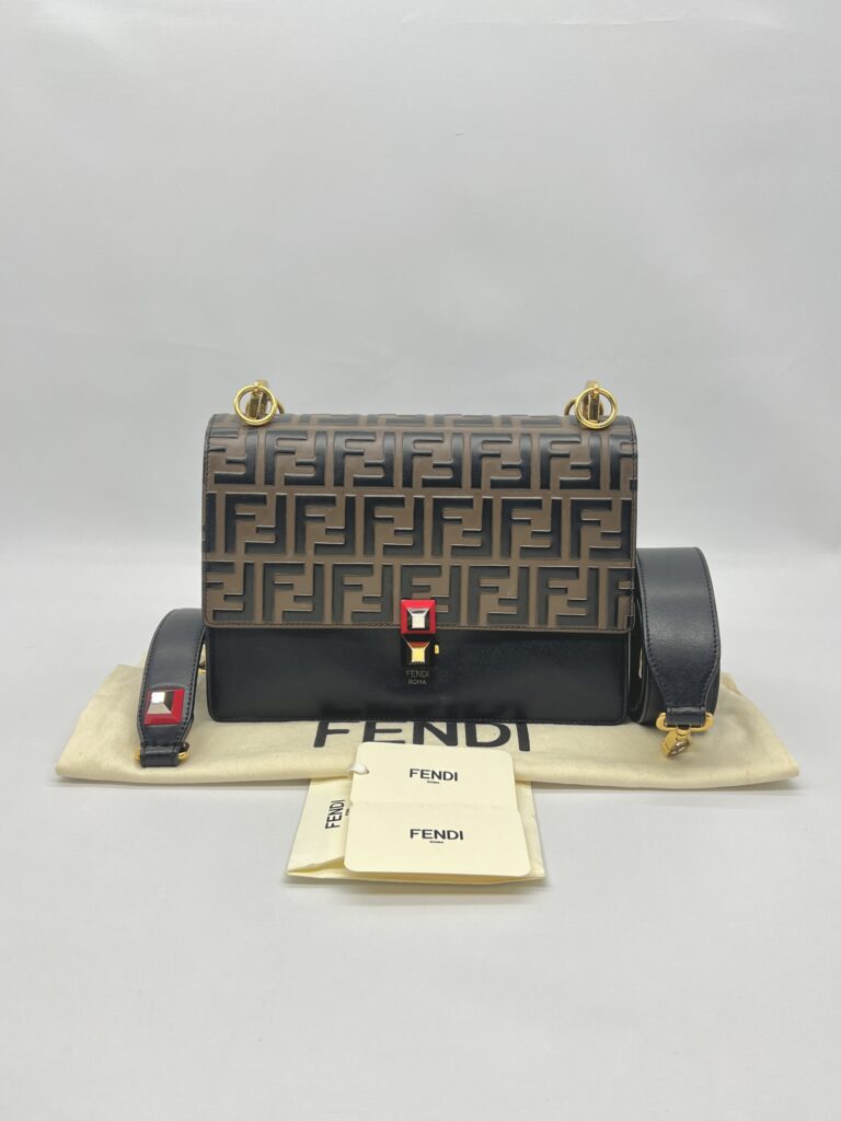 Fendi Kan I Black Brown FF GHW
