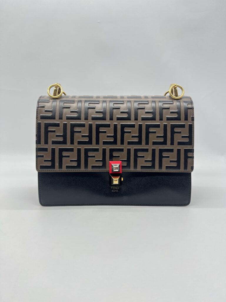 Fendi Kan I Black Brown FF GHW