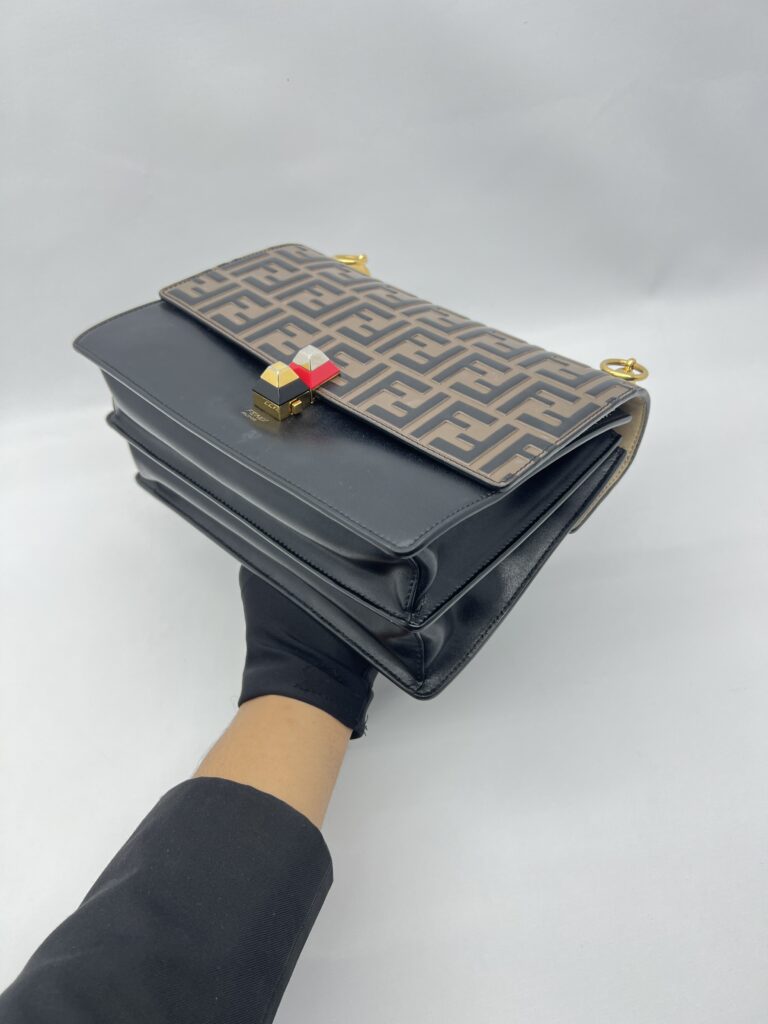 Fendi Kan I Black Brown FF GHW