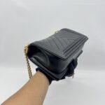 Chanel Boy 25 Chevron Black GHW
