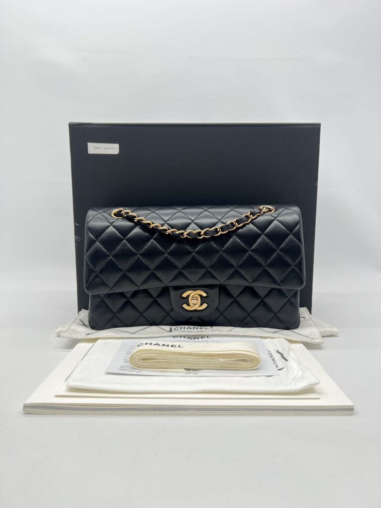 Chanel Medium Classic D Flap Lambskin Black GHW