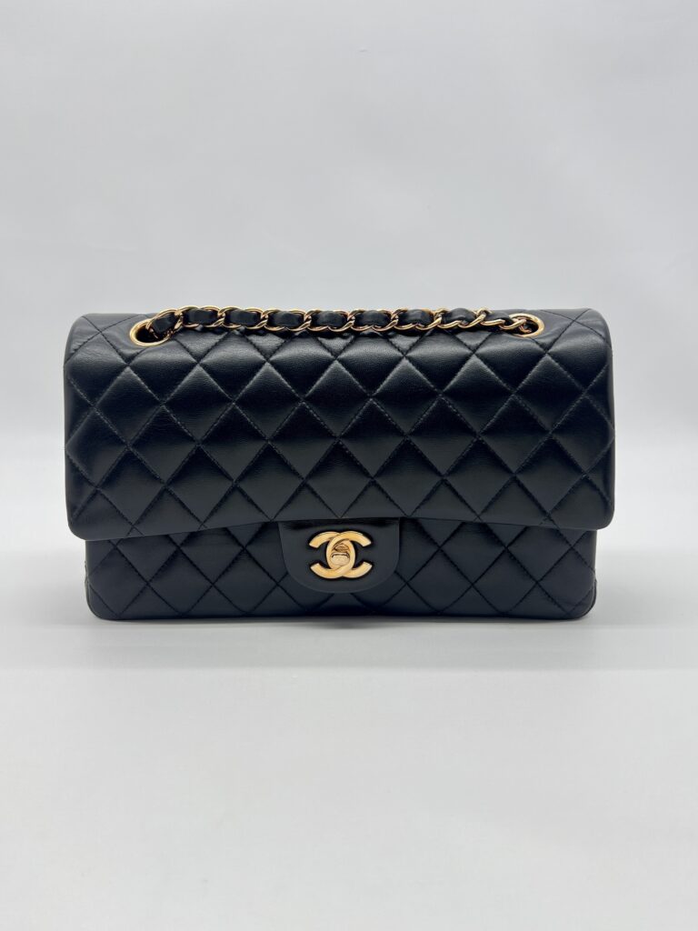 Chanel Medium Classic D Flap Lambskin Black GHW