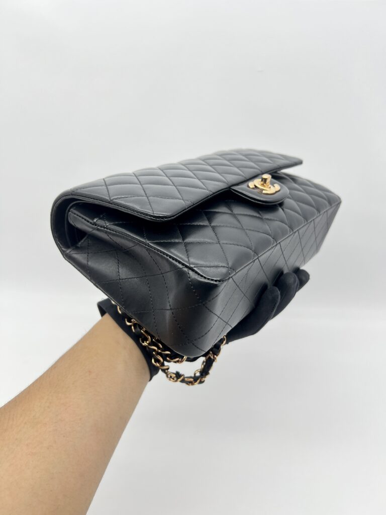 Chanel Medium Classic D Flap Lambskin Black GHW