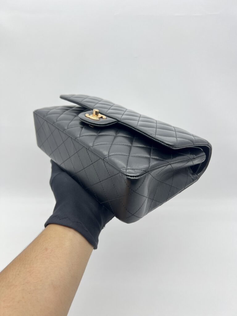Chanel Medium Classic D Flap Lambskin Black GHW