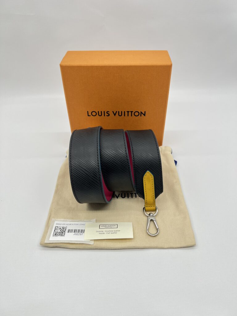 Louis Vuitton Strap Epi Noir Hot Pink SHW