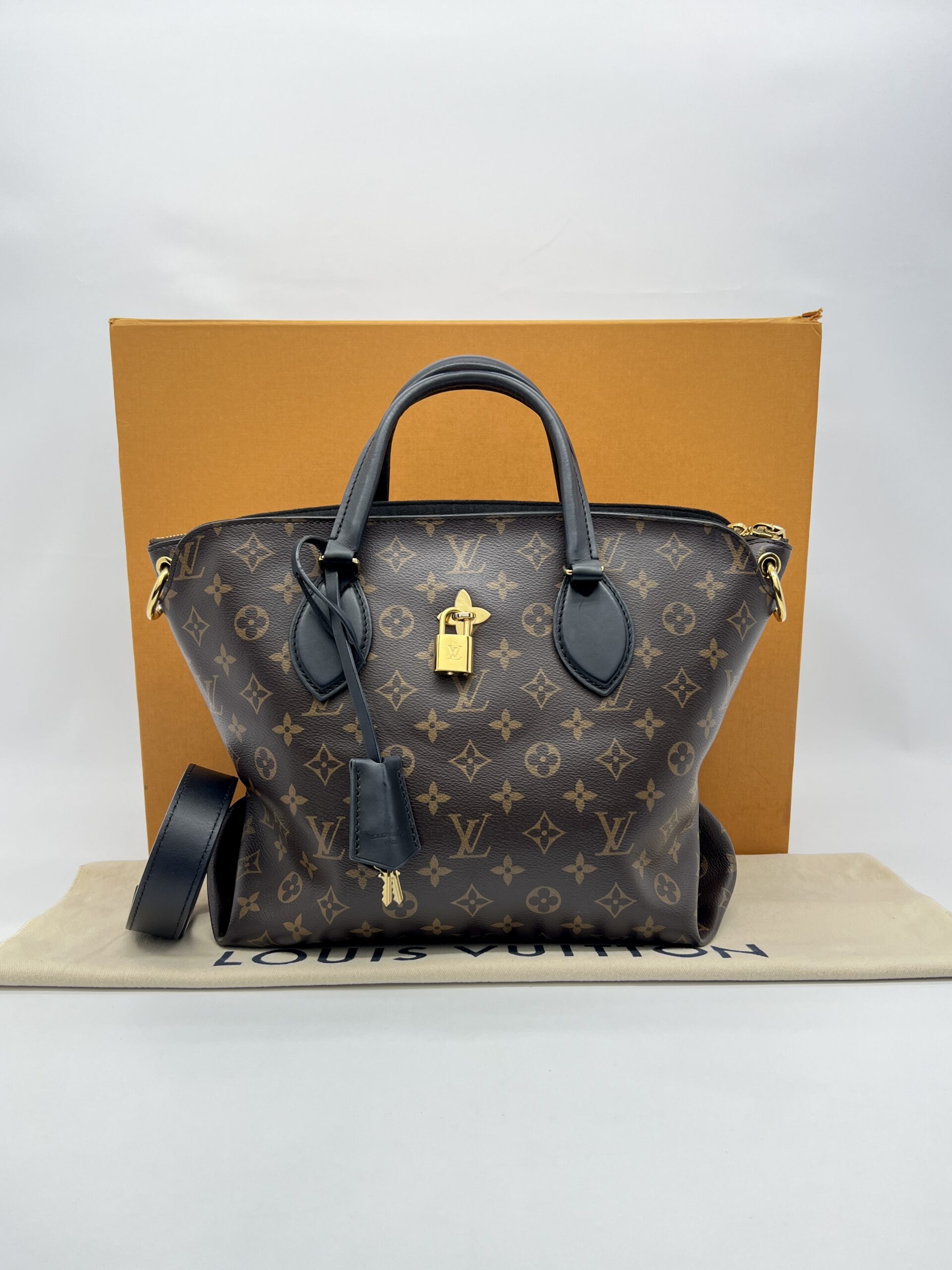 Louis Vuitton Flower Zip Tote MM Monogram Noir GHW