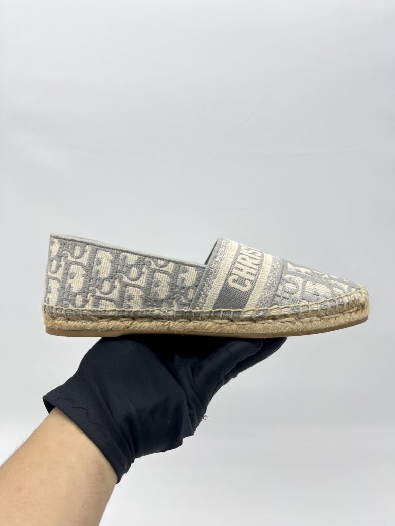 Dior Granville Espadrilles Canvas Grey Stone