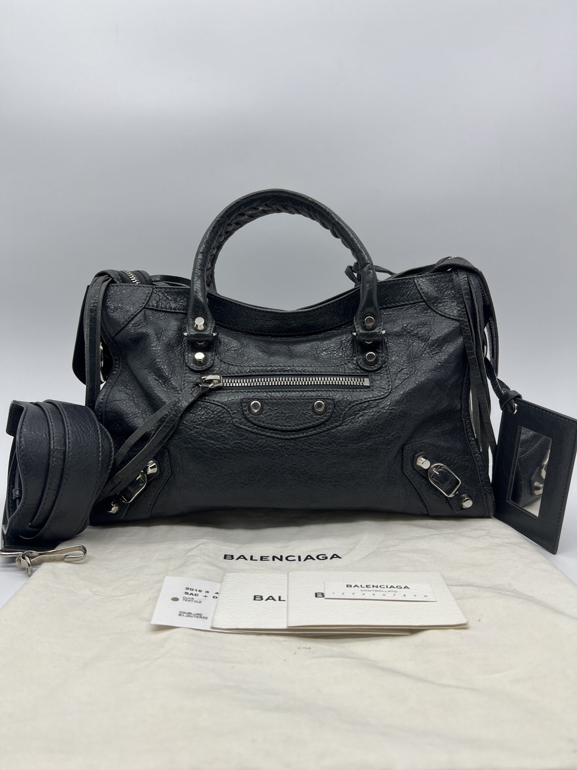 Balenciaga Small Classic City Agneau Dark Grey SHW