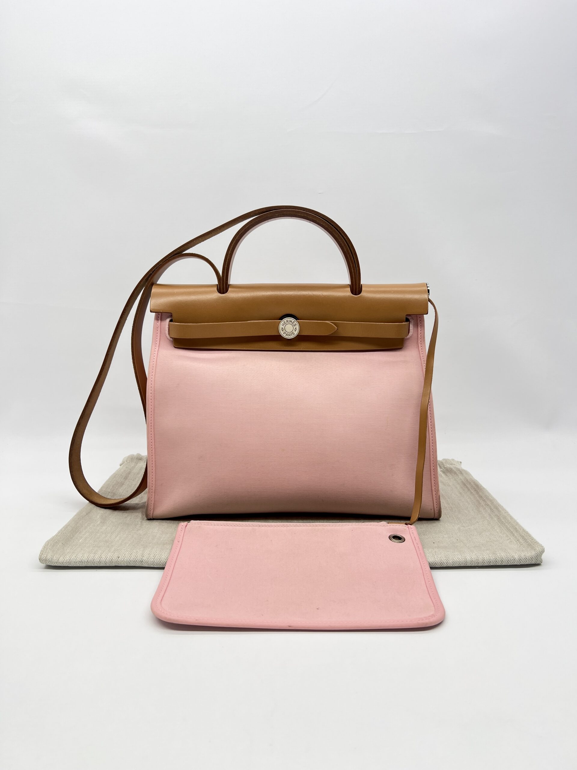 Hermes Herbag 31 Vache Hunter Rose Sakura Gold PHW