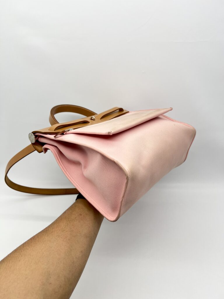 Hermes Herbag 31 Vache Hunter Rose Sakura Gold PHW