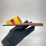 Hermes Oran Yellow Suede Pink Sole