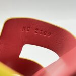 Hermes Oran Yellow Suede Pink Sole